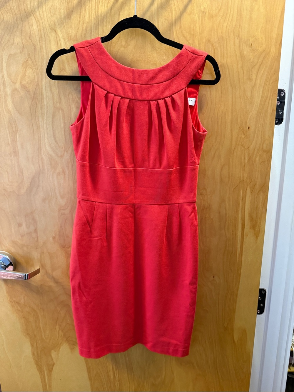 Trina Turk Red Pleated Neck Sleeveless Midi Dress